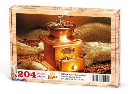 Kahve Çekirdekleri Ahşap Puzzle 204 Parça (YI03-CC)