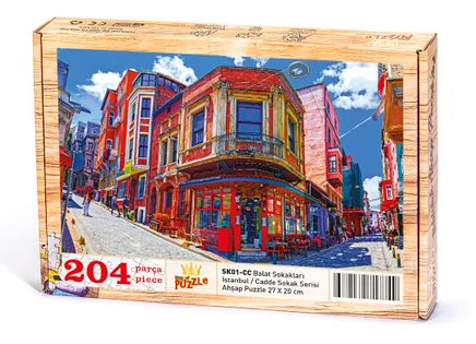Balat Sokakları - İstanbul Ahşap Puzzle 204 Parça (SK01-CC)