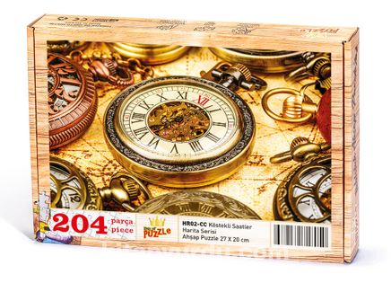 Köstekli Saatler Ahşap Puzzle 204 Parça (HR02-CC)