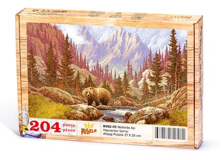 Nehirde Ayı Ahşap Puzzle 204 Parça (HV02-CC)