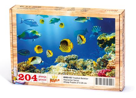 Tropikal Balıklar Ahşap Puzzle 204 Parça (HV03-CC)