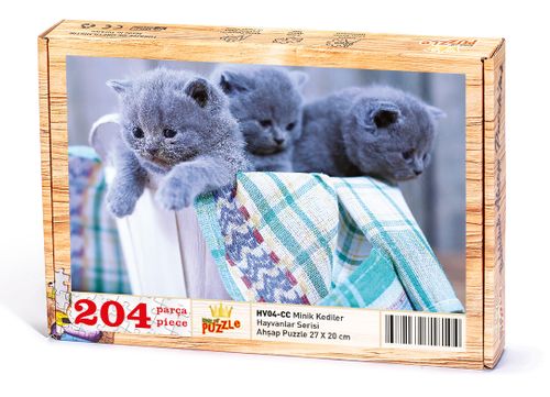 Minik Kediler Ahşap Puzzle 204 Parça (HV04-CC) - Fiyatı, Yorumları
