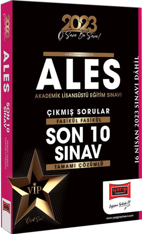 2023 ALES Fasikül Fasikül Tamamı Çözümlü Son 10 Sınav Çıkmış Sorular (16 Nisan 2023 Sınavı Dahil)