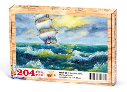 Yelkenli ve Deniz Ahşap Puzzle 204 Parça (MZ01-CC)