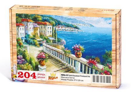 Sahil Kasabası / Tırabzanlı Yol Ahşap Puzzle 204 Parça (MZ06-CC)