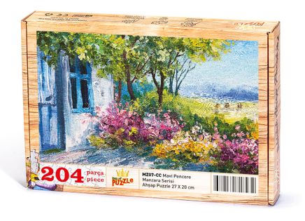 Mavi Pencere Ahşap Puzzle 204 Parça (MZ07-CC)