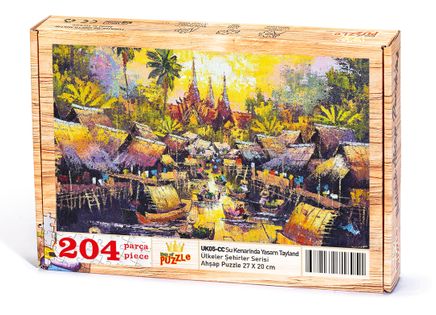 Su Kenarında Yaşam Tayland Ahşap Puzzle 204 Parça (UK05-CC)
