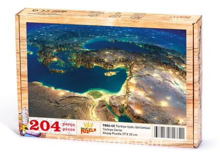 Türkiye Uydu Görüntüsü Ahşap Puzzle 204 Parça (TR02-CC)