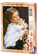 Çocuk ve Kedi Ahşap Puzzle 108 Parça (CK05-C)
