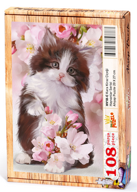 Kara Kiraz Çicegi Ahşap Puzzle 108 Parça (HV18-C)