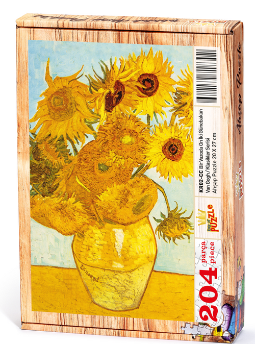 Bir Vazoda On İki Günebakan / Vincent Van Gogh Ahşap Puzzle 204
