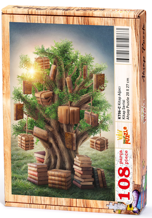 Kitap Ağacı Ahşap Puzzle 108 Parça (KT06-C) - Fiyatı, Yorumları
