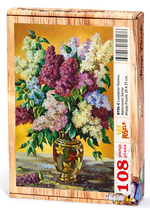 Leylaklar  Vazosu Ahşap Puzzle 108 Parça (NT06-C)
