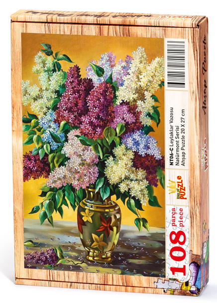 Leylaklar  Vazosu Ahşap Puzzle 108 Parça (NT06-C)