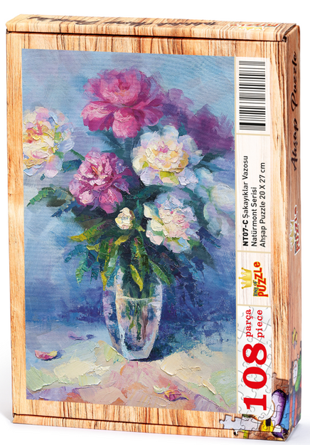 Şakayıklar Vazosu Ahşap Puzzle 108 Parça (NT07-C)