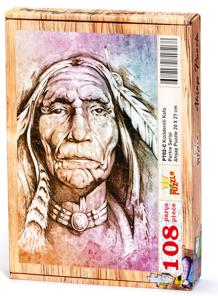 Yaşlı Kızılderili Ahşap Puzzle 108 Parça (PT02-C)