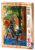 Mavi Bisiklet - Fransa Ahşap Puzzle 108 Parça (SK06-C)