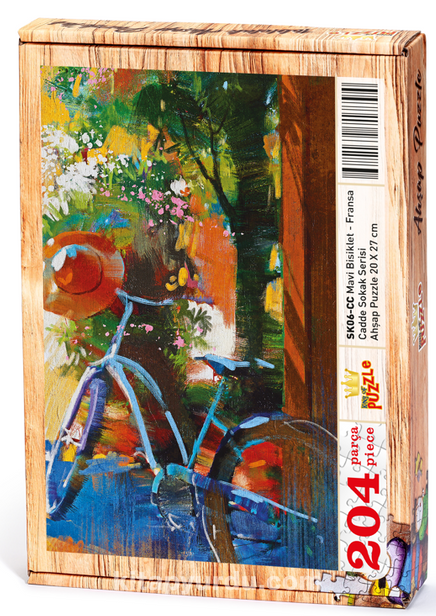 Mavi Bisiklet - Fransa Ahşap Puzzle 204 Parça (SK06-CC)
