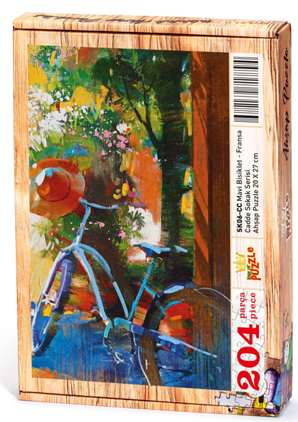 Mavi Bisiklet - Fransa Ahşap Puzzle 204 Parça (SK06-CC)