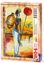 Testili Afrikalı Kadın Zaire Ahşap Puzzle 204 Parça (UK07-CC)