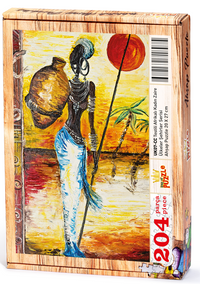 Testili Afrikalı Kadın Zaire Ahşap Puzzle 204 Parça (UK07-CC)