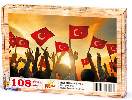 Bayrak Sevgisi Ahşap Puzzle 108 Parça (TR01-C)