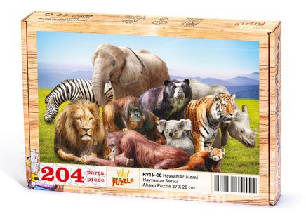 Hayvanlar Alemi	Ahşap Puzzle 204 Parça (HV16-CC)