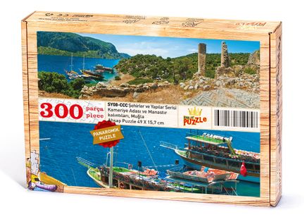 Kameriye Adası ve Manastır kalıntıları Muğla Ahşap Puzzle 300 Parça (SY08-CCC)