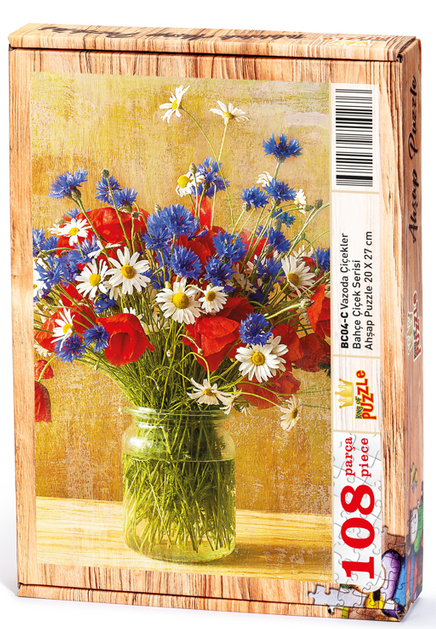 Vazoda Çiçekler Ahşap Puzzle 108 Parça (BC04-C)