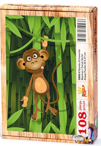 Bambu Ormanında Maymun Ahşap Puzzle 108 Parça (CK02-C)