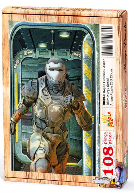 Koşan Fütüristik Asker Ahşap Puzzle 108 Parça (BK03-C)