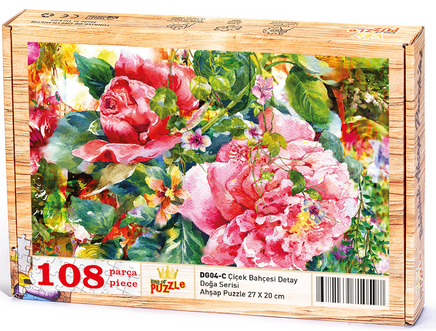 Çiçek Bahçesi Detay Ahşap Puzzle 108 Parça (DG04-C)