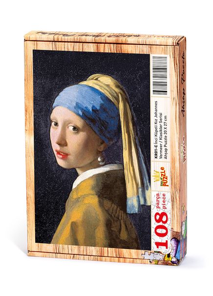 İnci Küpeli Kız /Johannes Vermeer Ahşap Puzzle 108 Parça (KR01-C)