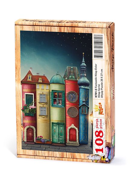 Fantastik Kitap Evler Ahşap Puzzle 108 Parça (KT01-C)