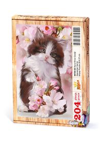 Kara Kiraz Çiçeği Ahşap Puzzle 204 Parça (HV18-CC)