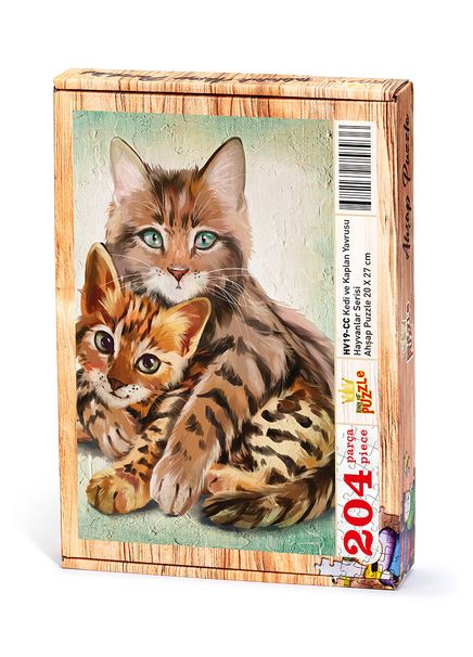 Kedi ve Kaplan Yavrusu Ahşap Puzzle	204 Parça (HV19-CC)