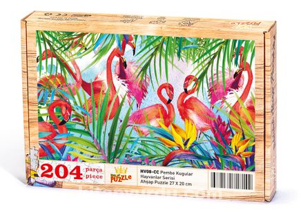 Flamingolar Ahşap Puzzle 204 Parça (HV08-CC)