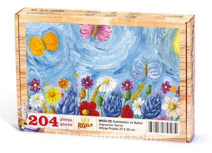 Kelebekler ve Bahar Ahşap Puzzle 204 Parça (HV23-CC)