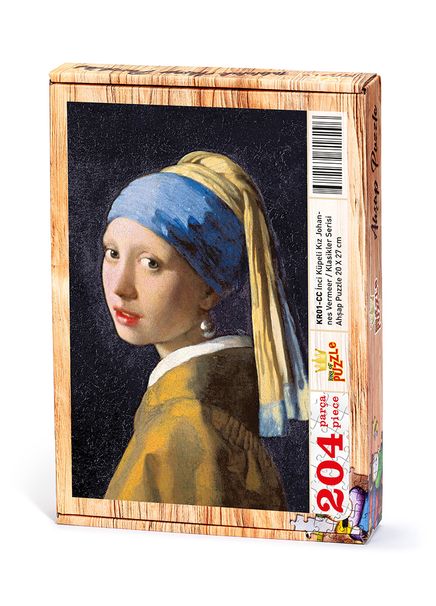 İnci Küpeli Kız /Johannes Vermeer Ahşap Puzzle 204 Parça (KR01-CC)