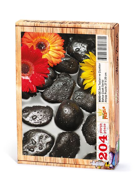 Zen Taşları ve Çiçekler Ahşap Puzzle 204 Parça (BC03-CC)