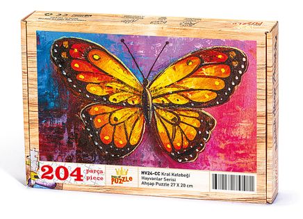 Kral Kelebegi Ahşap Puzzle 204 Parça (HV24-CC)