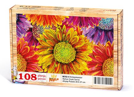 Krizantemler Ahşap Puzzle 108 Parça (BC02-C)