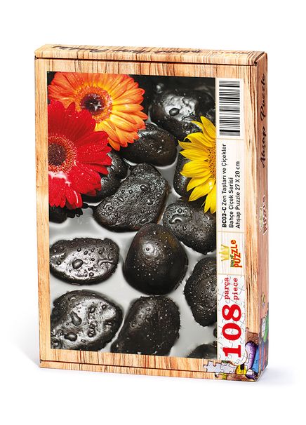 Zen Taşları ve Çiçekler  Ahşap Puzzle 108 Parça (BC03-C)