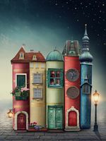 Fantastik Kitap Evler Ahşap Puzzle 204 Parça (KT01-CC)