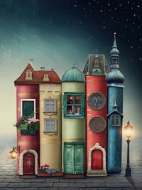 Fantastik Kitap Evler Ahşap Puzzle 204 Parça (KT01-CC)