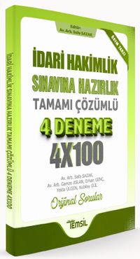 İdari Hakimlik Sınavına Hazırlık  Tamamı Çözümlü 4 Deneme