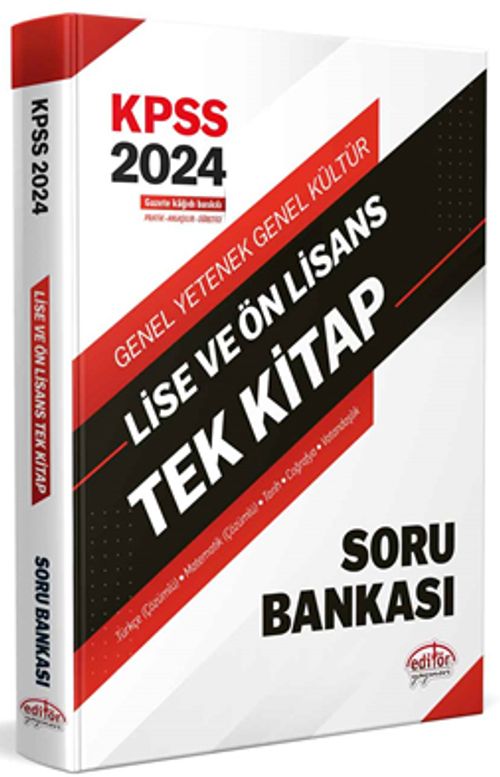2024 KPSS Lise Ve Ön Lisans Tek Kitap Soru Bankası