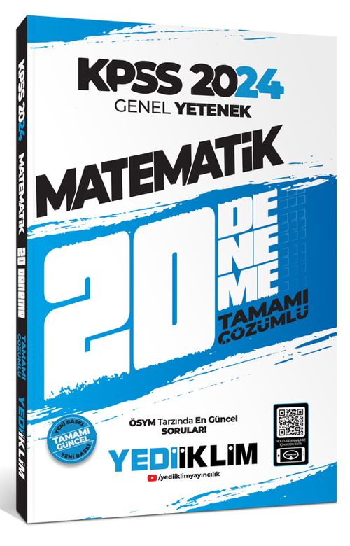  2024 KPSS Genel Yetenek Matematik Tamamı Çözümlü 20 Deneme