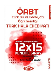 ÖABT Türk Dili Edebiyatı Öğretmenliği Türk Halk Edebiyatı 12x15 Deneme Çözümlü 