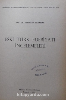 Eski Türk Edebiyatı İncelemeleri / 5-B-16